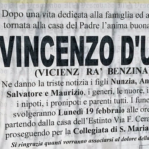 Maiori piange Vincenzo D'Uva (Vicienz ra' benzin)