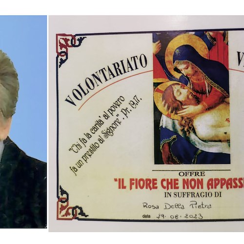 Maiori, raccolta fondi in memoria della Professoressa Rosa Della Pietra: i ringraziamenti dei familiari