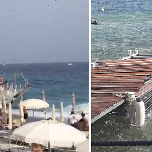 Mare agitato in Costiera: barca rischia di ribaltarsi ad Amalfi, traghetti interrotti /FOTO e VIDEO