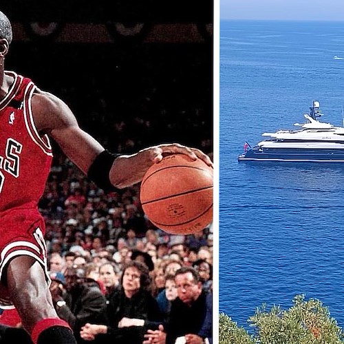 Michael Jordan lascia la Sicilia e arriva in Costiera Amalfitana a bordo del superyacht “M'Brace”
