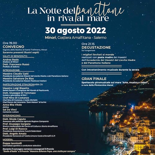 Minori, a “La Notte del Panettone in riva al Mare” il Premio “Stelle d’Italia”: tra gli insigniti lo chef Nino di Costanzo