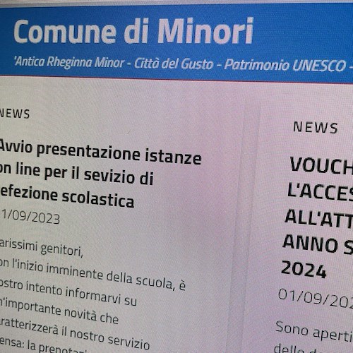 Minori, servizio mensa online