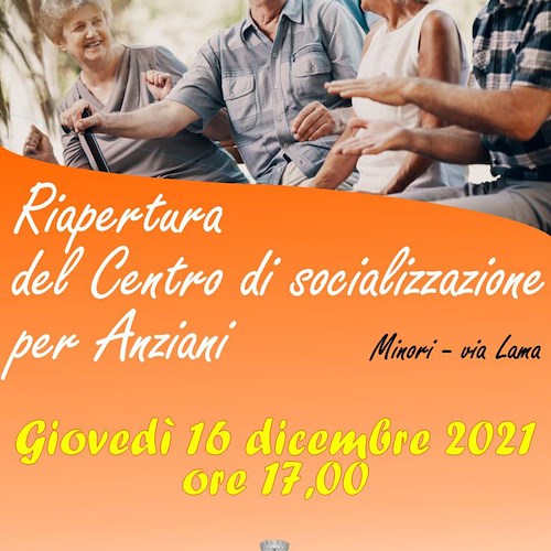 Minori, domani 16 dicembre riapre il Centro di Socializzazione per Anziani 