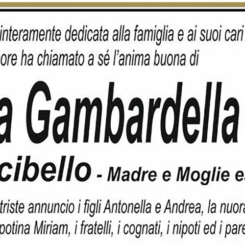 Minori e Salerno piangono la morte di Rosa Gambardella, vedova Lucibello