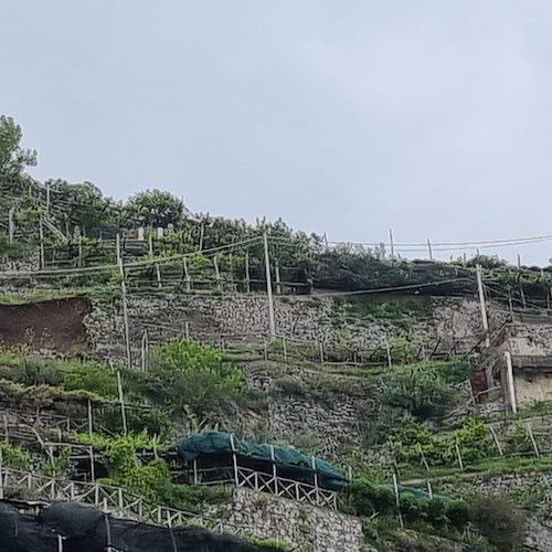 Minori, frana blocca sentiero pedonale a Torre