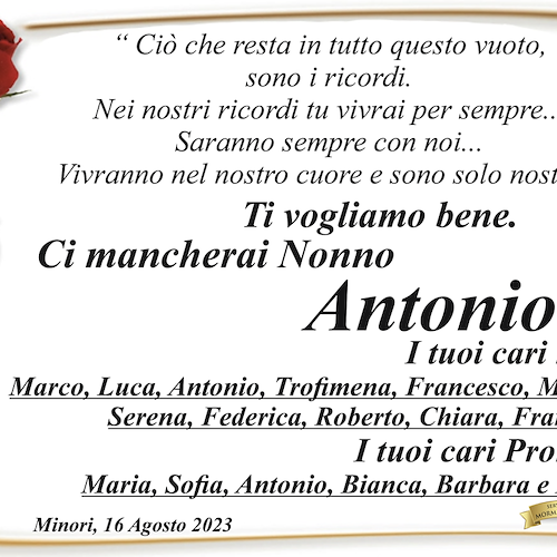 Manifesto funebre, lutto nipoti