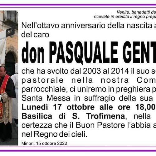 Minori ricorda Don Pasquale a otto anni dalla scomparsa 