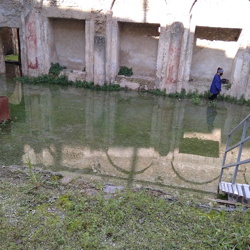 Minori: Villa Romana “sott’acqua”, arriva Protezione Civile [FOTO]