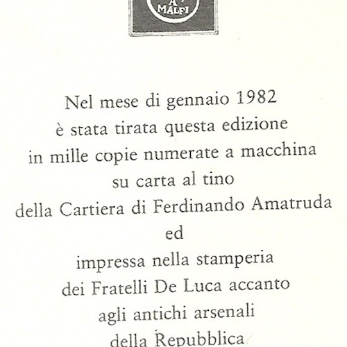 Morte Umberto Eco: tra suoi libri 'De Bibliotheca', pubblicato nel 1982 dai Fratelli De Luca su carta a mano d'Amalfi