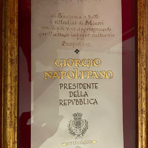 È morto Giorgio Napolitano, due volte Presidente della Repubblica. Nel 2010 ebbe a Minori il Premio di Letteratura Enogastronomica