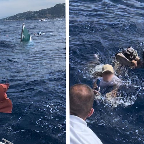 Motoscafo affonda al largo di Punta Campanella, due persone salvate dal comandante di una barca "Amalfi Sails"