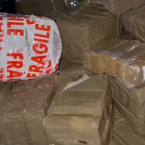 Napoli: sequestrati 290 kg di hashish, arrestato un corriere per traffico di sostanze stupefacenti<br />&copy; Guardia di Finanza