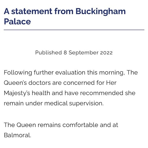Nel Regno Unito è allarme per la salute della Regina Elisabetta