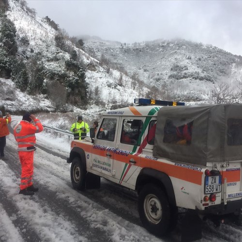 Neve: volontari Millenium Costa d’Amalfi impegnati a Ravello [FOTO]