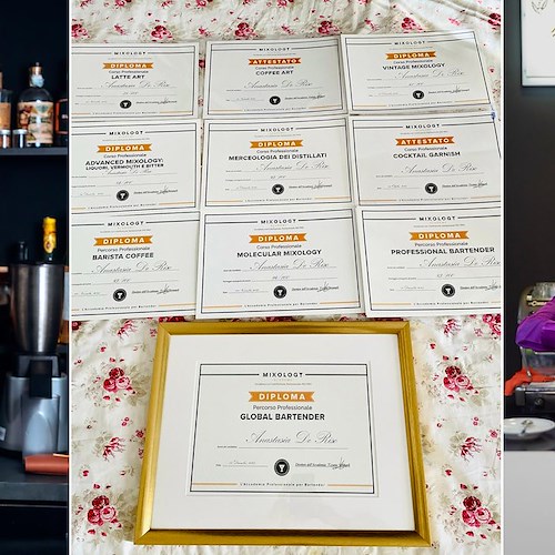 Diploma di professional bartender per Anastasia De Riso alla Mixology Academy