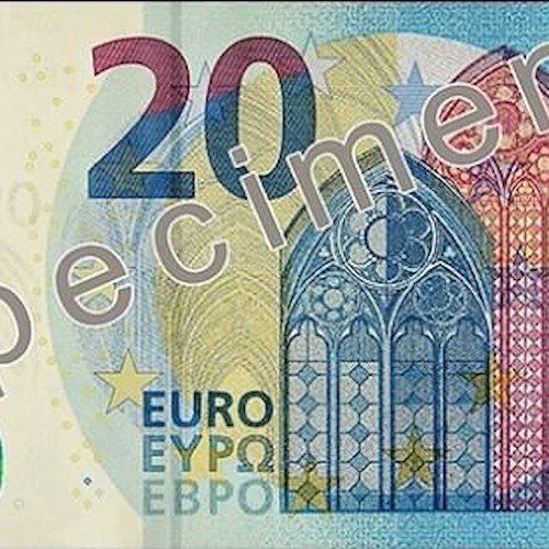 Nuova banconota da venti euro, da oggi in circolazione