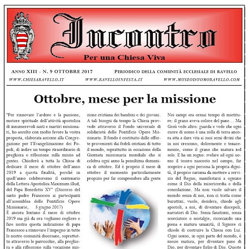 Ottobre, mese della missione e di San Francesco d'Assisi nel nuovo numero di Incontro