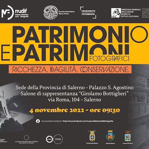 “Patrimonio e Patrimoni fotografici”, 4 novembre al convegno di Salerno anche le Raccomandazioni di Ravello Lab