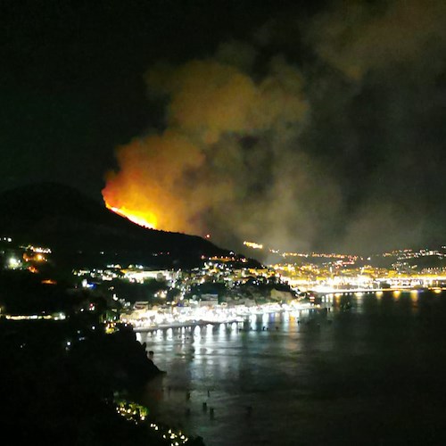 Paura a Salerno: incendio avvolge il viadotto Olivieri, vento alimenta le fiamme [FOTO]