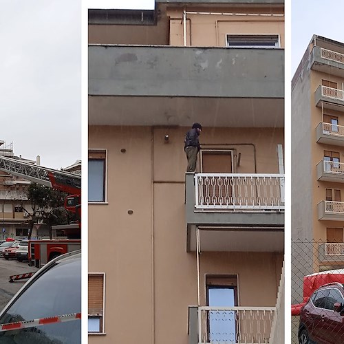 Pescara, da ieri sera sul balcone minacciando di lanciarsi nel vuoto /foto