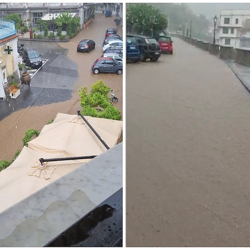 Piogge incessanti, situazione preoccupante a Minori: acqua alta e fango invadono il Corso [FOTO]