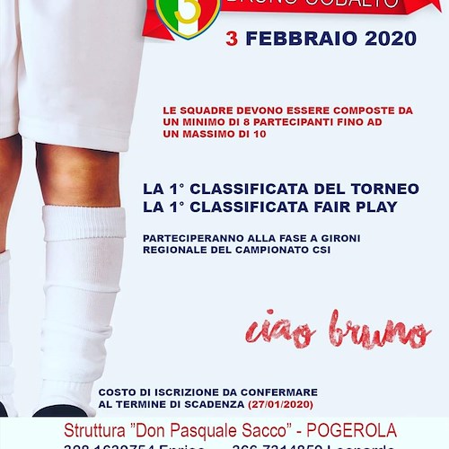 Pogerola, 3 febbraio squadre in campo per il Memorial "Bruno Cobalto"