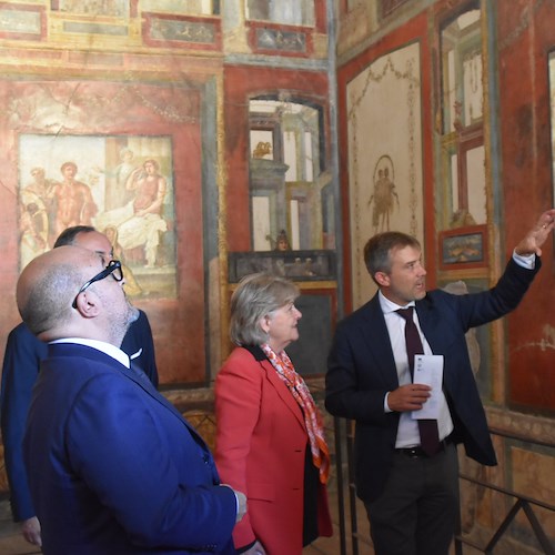 Pompei, il Ministro Sangiuliano in visita con la Commissaria Ue Ferreira