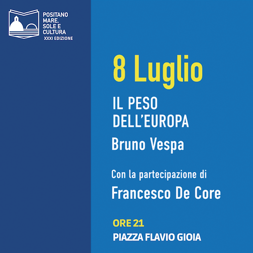 Positano: 8 luglio Bruno Vespa ospite della rassegna letteraria "Mare, Sole e Cultura"