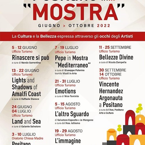 “Positano in… mostra”, da giugno a ottobre una rassegna di esposizioni artistiche per valorizzare il territorio