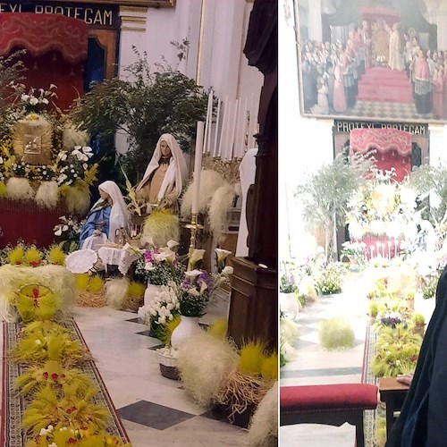 Positano, l'allestimento dell'Altare della Reposizione a cura di Antonio Cappuccio /foto