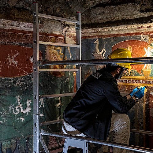 Positano, nella Villa Romana al via “restauro aperto” degli affreschi