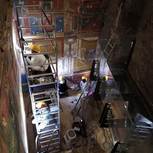 Positano, nella Villa Romana al via “restauro aperto” degli affreschi