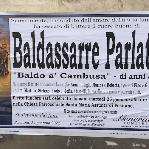 Positano piange la scomparsa di Baldassarre Parlato, titolare del ristorante "La Cambusa"