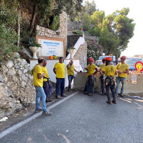 Positano-Praiano: al via i lavori di messa in sicurezza sull'Amalfitana [FOTO]