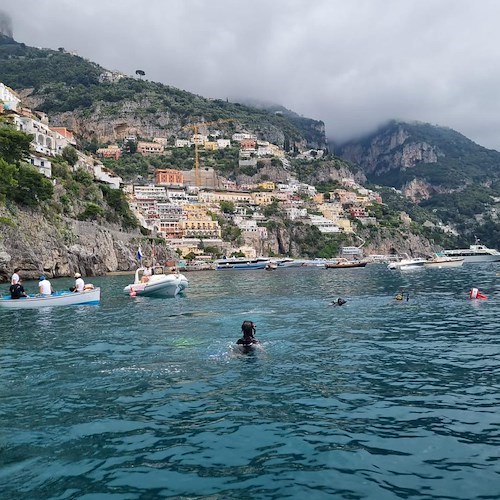 Positano: ripuliti i fondali da reti e attrezzi da pesca, salvato e liberato anche un polpo intrappolato