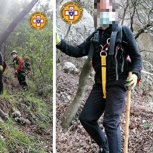 Positano, si avventura su un tracciato parallelo al Sentiero degli Dei e si perde. Turista recuperato dal CNSAS