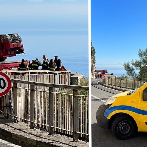 Positano: sopralluogo ANAS e Vigili del Fuoco sul luogo dell’incidente. Domani prevista chiusura SS163