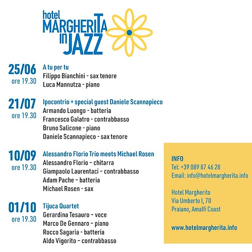 Praiano, al via la seconda edizione della rassegna "Hotel Margherita in Jazz"