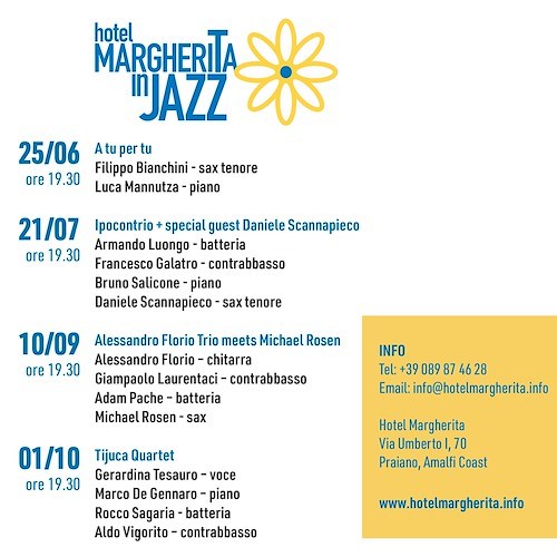 Praiano, al via la seconda edizione della rassegna "Hotel Margherita in Jazz"