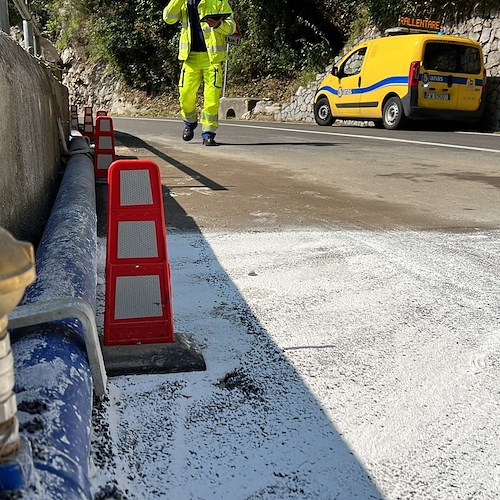 Praiano, dopo guasto a condotta idrica lavori Ausino «non a regola d’arte» secondo Anas /FOTO