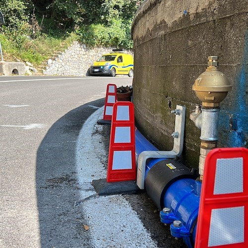 Praiano, dopo guasto a condotta idrica lavori Ausino «non a regola d’arte» secondo Anas /FOTO