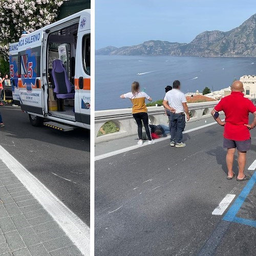 Praiano, due scooter si scontrano frontalmente: intervento dell'ambulanza