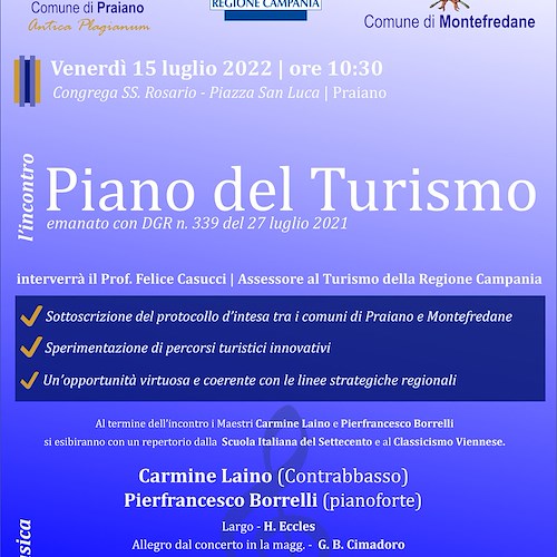 Praiano e Montefredane sottoscrivono il Piano del Turismo: 15 luglio cerimonia in piazza San Luca