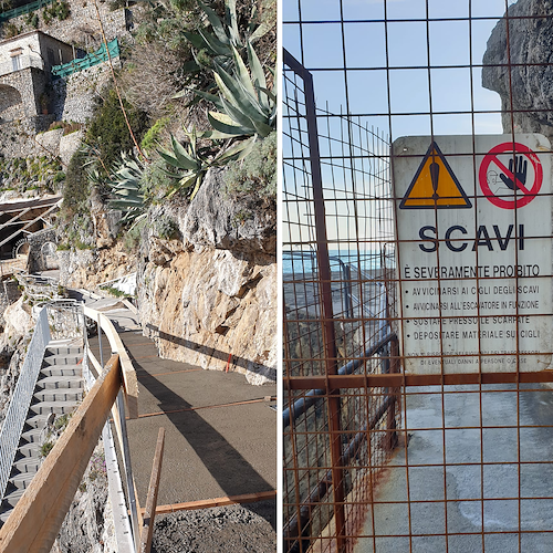 Praiano, in dirittura d'arrivo i lavori a Via Terramare e banchina danneggiate da mareggiata nel 2019