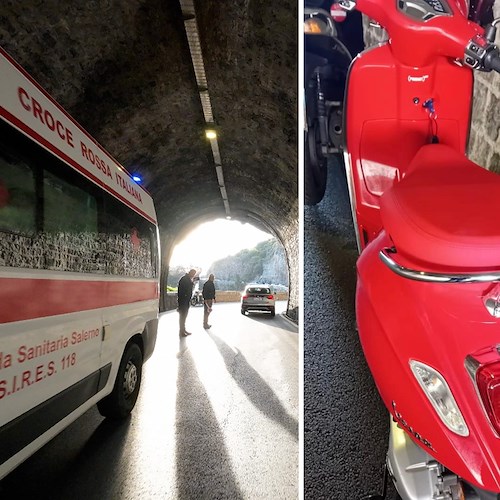 Praiano, incidente con lo scooter per due turisti alla Grotta del Diavolo /Foto