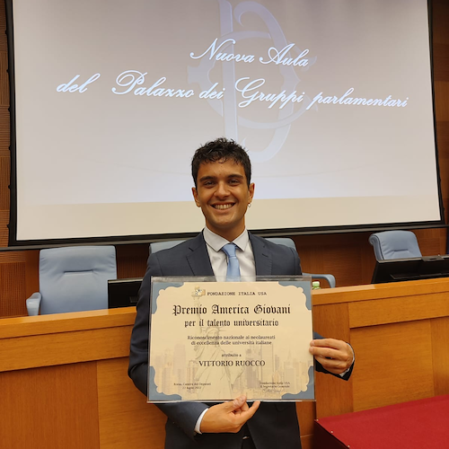 Premio America Giovani, c'è anche il minorese Vittorio Ruocco tra i migliori laureati d'Italia