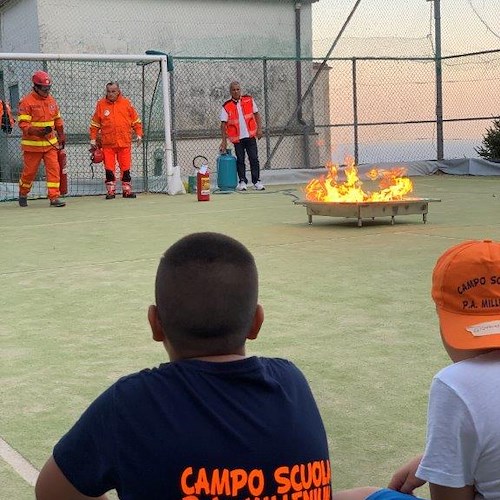 Prevenzione incendi: al campo scuola Millenium Costa d'Amalfi lezioni teoriche e pratiche [FOTO]