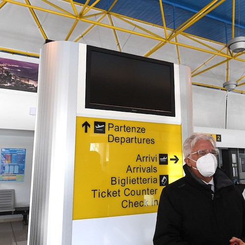 Proseguono i lavori all'Aeroporto Salerno Costa d’Amalfi, De Luca: «Puntiamo ad avere 6 milioni di viaggiatori»