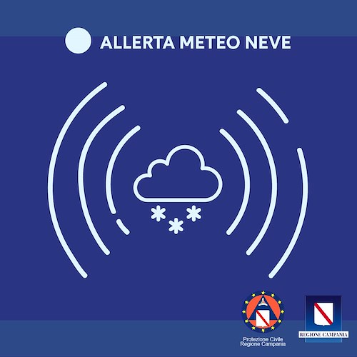 Protezione civile emana allerta meteo per neve su tutta la Campania