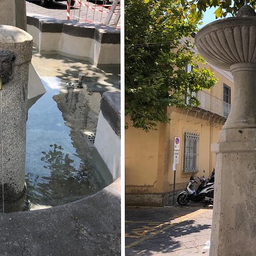 Quasi terminati i lavori di restauro alla Fontana Moresca di Scala, attivata in occasione di San Lorenzo